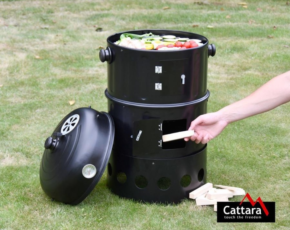 Gril - udírna na dřevěné uhlí PISA 3in1 40cm e